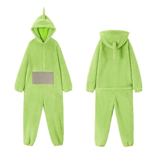 Halloween Pyjamas Jumpsuit Costume Onesie Pajamas Unisex Animal One-piece Costume Homewear Sleepwear Party (Green, XL)