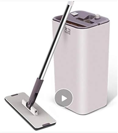 Shengshihuizhong Hand-free Flat Mop Rotating Home Wood Floor Tile Mop One Drag Net Lazy Wet And Dry Dual-use latest models (Color : White)