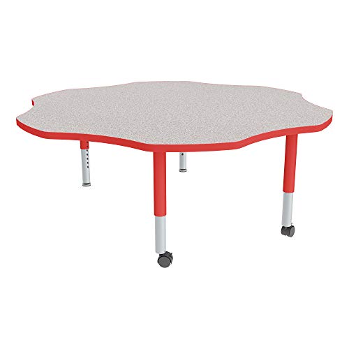 Sprogs Adjustable Height Mobile Classroom Activity Table for Preschools, Flower…