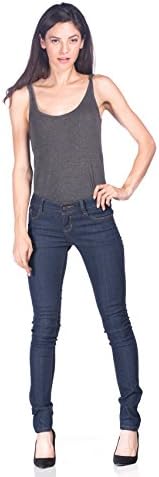 Jeans Colony Womens Juniors Washed Comfy Stretch Skinny Jeans, Dark Blue, 9