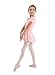 Bloch girls Tiffany short sleeve leotard with skirt, Light Pink, Size 4-6 US