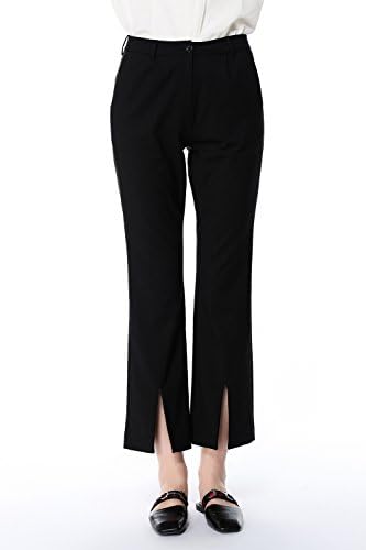 Women Summer Flared trousers Elastic Ninth Pants Sexy Tight Split Bell Bottoms Split Pants Casual Pants (12)