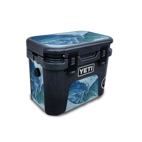Carbon Fiber Skin Compatible with Yeti Roadie 15 Hard Cooler - Perfect Wave - P…