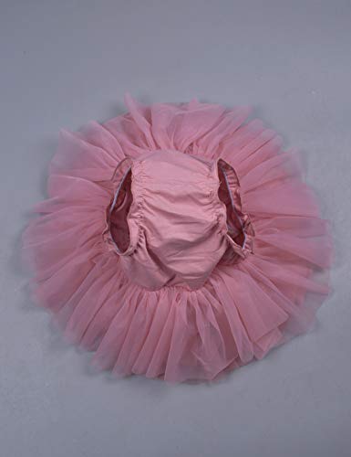 Baby Girls Ruffle Bottom Tutu Bloomers Toddler Tulle Diaper Cover Bloomer and Headband Set Bean Sand 12-24 Months