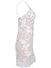 Simplee Women's Sexy V Neck Straps Sequin Bodycon Mini Dress Party Clubwear, White, 1/7, Medium