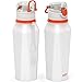 EXIT Collapsible Water Bottle - Foldable Water Bottle for Travel - BPA Free - Premium Medical Grade Silicone - Triple Leak Proof - Lightweight - 26 oz (White)