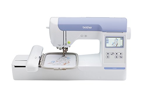 Brother PE800 5'x7' Embroidery-only machine with color touch LCD display, USB port, 11 lettering fonts, and 138 built-in designs