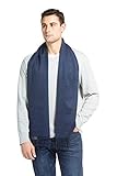 Fishers Finery Men's 100% Pure Cashmere Scarf; Luxury Christmas Gift (Navy)