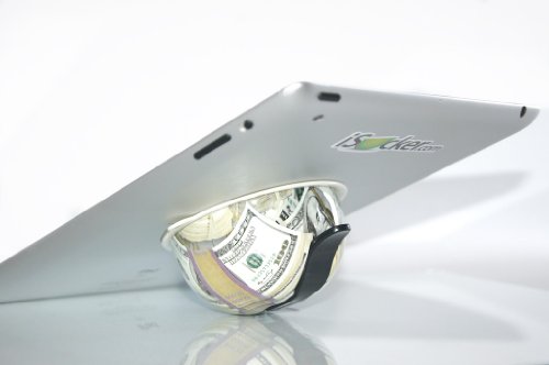 iSucker Money with Black Lever lever for use with iPad, Android, Samsung, Kindle, Nook. It's an ergonomic handle, and can also be used as a stand.