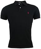 Polo Ralph Lauren Mens Custom Fit Mesh Polo Shirt - L - Black