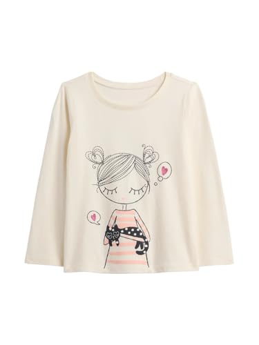 GAP Baby-Girls Long Sleeve Graphic Tee, Ivory Frost, 18-24 Months