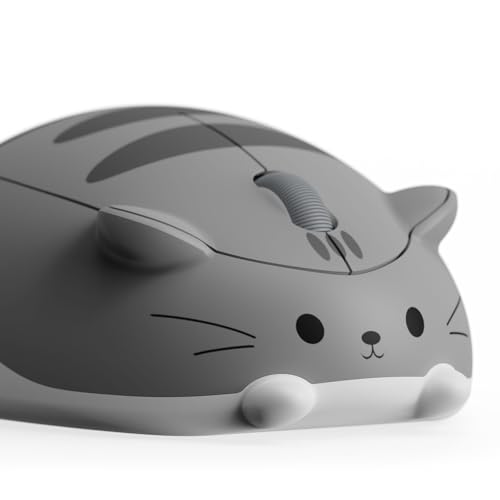 Akko Niedliche kabellose Maus mit Katzenmotiv, Gaming-Maus, Tri-Mode-Verbindung Bluetooth 3.0/5.0/2.4G USB-A-Empfänger, leiser klick, niedliche kabell