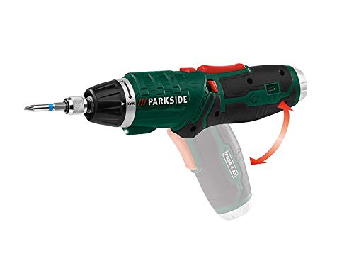 Parkside® PSSA 4 A1 Cordless Screwdriver | LED Light | USB Charger | in Case + Bit Set Accessories