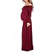 Mother Bee Maternity Off Shoulder Cowl Neck Maternity Dress for Baby Shower or Casual Wear Burgundy