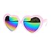 Womens Mirrored Rusta Mirror Lens Plastic Frame Heart Shape Sunglasses (Pink)