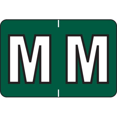 Alphabetical File Folder Labels- Letter M, Dark Green, Barkley ABKM and Sycom Compatible (Polylaminated, 225/Package)