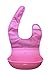 MadisonRose Silicone Baby Bibs, Comfort-Fit Fabric Neck, Rolls Up for Storage, Pink/Yellow