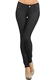 Womens Cotton Blend Color Jeggings (ML, black)