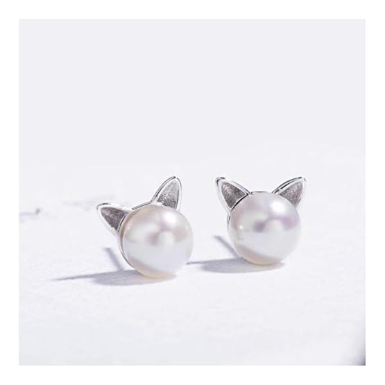 SLeaf-Cat-Earrings-Pearl-Earrings-Sterling-Silver-Studs-Earrings-for-Women SLeaf-Cat-Earrings-Pearl-Earrings-Sterling-Silver-Studs-Earrings-for-Women