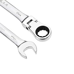 uxcell 17mm Flex-Head Ratcheting Combination Wrench