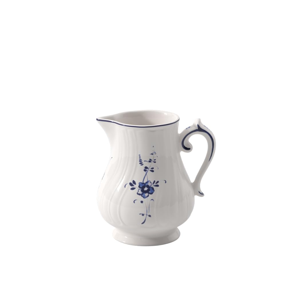 Villeroy & Boch Old Luxembourg Milk Jug, 300 ml, Premium Porcelain, White/Blue