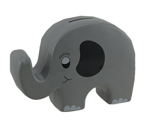 Ceramic Toy Banks Whimsical Gray Ceramic Elephant Kids Money Bank 7 X 5 X 2 Inches Gray