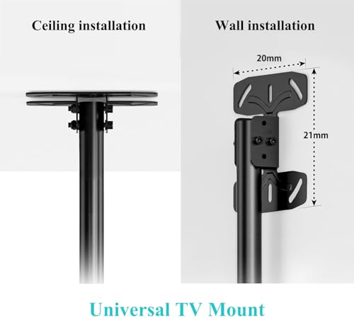 ETHU Ceiling TV Mount for 32-75 inch LCD LED 4K TVs, Flat or Curved TVs up to 150 lbs Full Motion TV Bracket with Swivel, Tilt, Max VESA 600x400mm