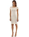 PattyBoutik Women's Boat Neck Crochet Inset Knit Dress