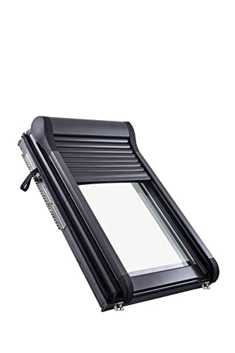 Roto Original External Roller Shutter ZRO Manual Anthracite Metallic Double-Walled Aluminium Slats External Roller Shutter Roof Windows Series Designo R6/R8 Size 074/078 | 07/07