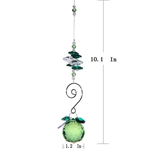 H&D 30mm Crystal Ball Chandelier Prism Ornaments Hanging Suncatcher (Green)