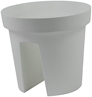 11 Inch Round Balcony Railing Deck Planter Flower Pot, White