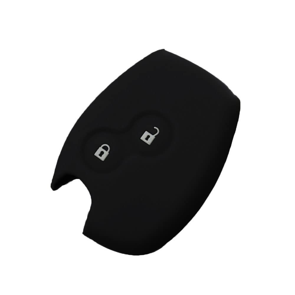 SALPIE Colorful Shell Case Soft Silicone Remote Control Key Shell 2 Buttons Compatible for Renault Dacia Logan Sandero Duster Express Clio Twingo Modus Kangoo (Black, Silicone Cover)