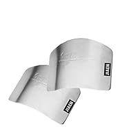 JIAEN 304 Stainless Steel Finger Guard Finger Protector Tool for Kitchen Knives While Cutting - 2 Pack