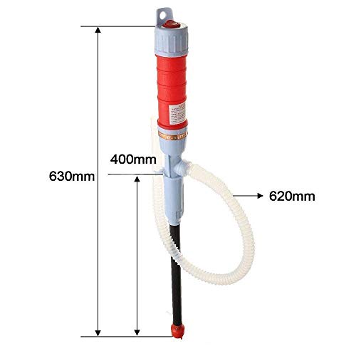 DishyKooker Pump Battery Operated Liquid Transfer Water Gas Tools Petrol Fuel Portable Car Siphon Hose Red Clarinet