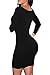 VOGRACE Women's Scoop Neck 3/4 Sleeve Bodycon Pencil Dress Club Party Mini Dress