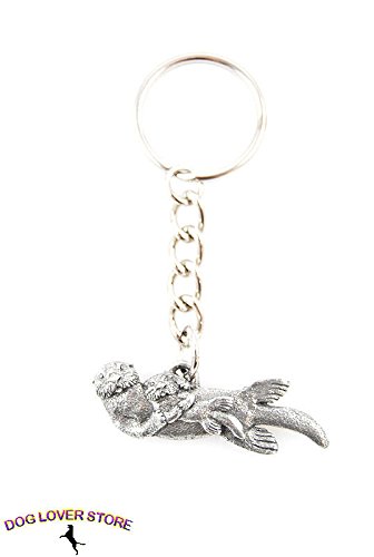 Sea Otter & Pup Pewter Keychain