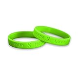 Fundraising For A Cause 50 Lime Green Awareness Silicone Bracelets - Adult Size (Wholesale Pack - 50 Bracelets)