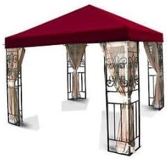 New MTN Gearsmith 10'x10' Single one Tiered Replacement Garden Gazebo Canopy Top Sun Shade - Burgundy