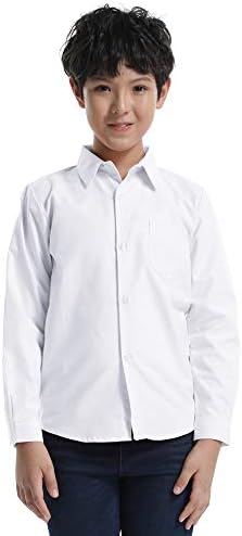 Phorecys Little Big Kids Boys' Long Sleeve Button Down Oxford Shirt