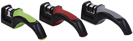 Kitchen Knife Sharpener for Home/Professional Chefs - 2 Stage Efficient Sharpening System for New-Like Razor Sharp Edges - Sharpens Blunt ( Red )