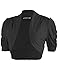 Ollie Arnes Women Basic Short Sleeve Versatile Bolero Shrug Cardign Junior Plus 41 BLACK XL
