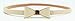 FAD Candy Synthetic Leather Women Skinny Butterfly Bow Waist Belt Waistband Beige
