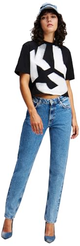 Karl Lagerfeld Jeans Damen Mom Denim Hellblauer Marmor 2632