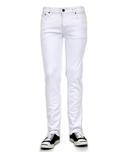 URBAN ICON MEN'S COLOR SKINNY JEANS WITH COMFORT STRETCH, 34W X 32L, White