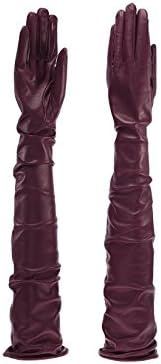 GLOVES PARISI - LADIES LONG LEATHER GLOVES - WITHOUT LINING - MADE IN ITALY PRODUCTION - OPERA GLOVES - BEAUTIFUL DIFFERENT COLOURS - 16P