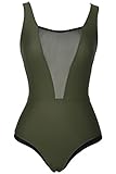 Cupshe Fashion Women's Mesh Splicing Plunging One-piece Swimsuit