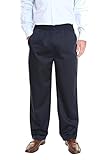 Pembrook Men's Full Elastic Waist Twill Casual Pant - 3XL - Navy