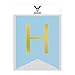INNORU(TM) Happy Birthday Banner Blue and Gold Letters Birthday Bunting Stylish Decorations and Party Supplies