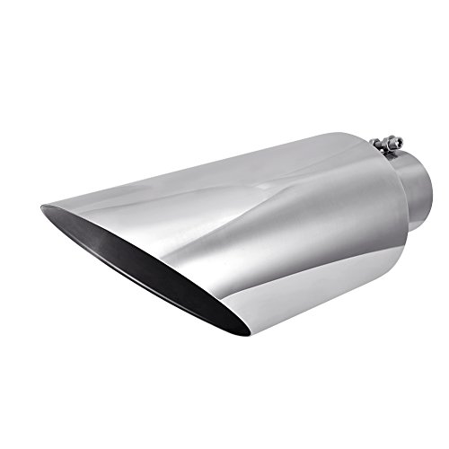 Catinbow Exhaust Tip 4" Inlet - 7" Outlet - 18" Long Stainless Steel Diesel Exhaust Tailpipe Tip Bolt On - Thumbnail 4