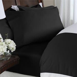 Jessica Sanders 1500 Thread Count 4PC 100% Egyptian Cotton Bed Sheet Set, QUEEN COAL